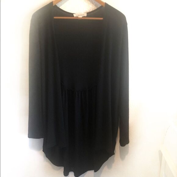 Painted threads long black cardigan XS - Picture 2 of 8